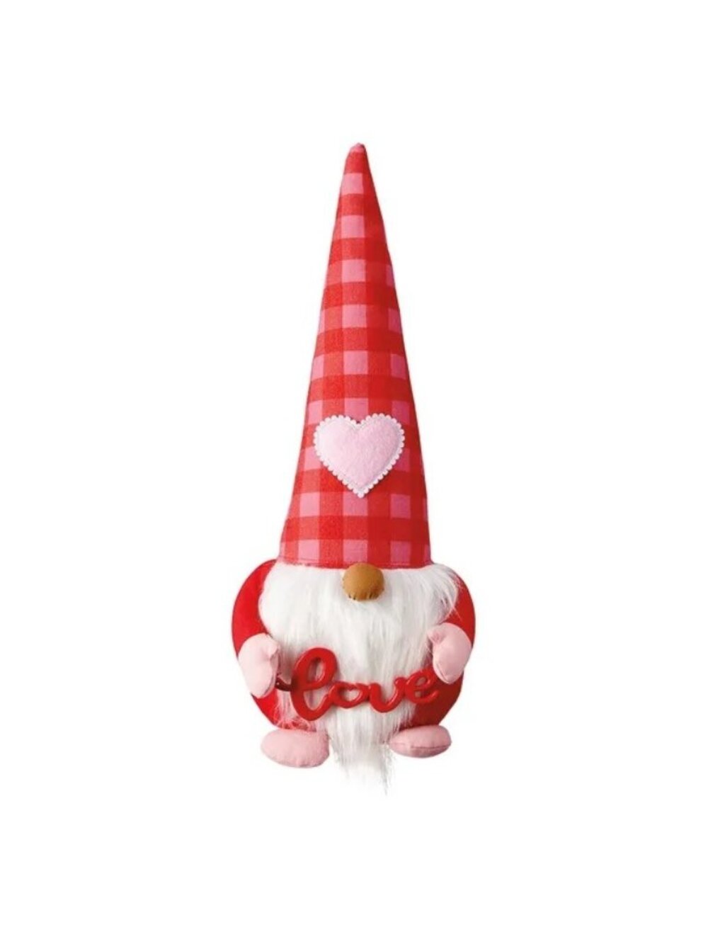Kirkton House Valentines Day Gnome Decoration With Pink Heart Love Design 20"